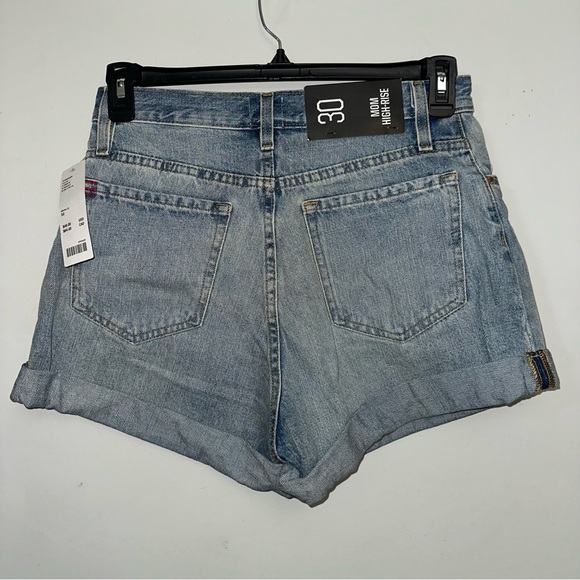 BDG Mom High Waist Denim Faded Blue Jean Shorts - Picture 5 of 6